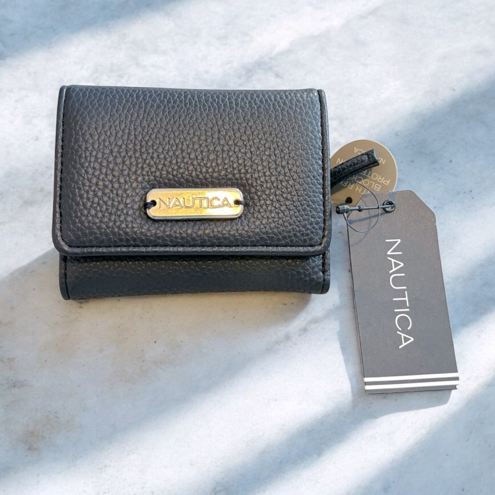 🆕 Nautica RFID Rowers End Travel Wallet Indigo